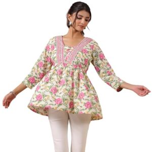 neemiya women embroidered straight short kurti