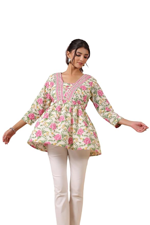 neemiya women embroidered straight short kurti neemiya women embroidered straight short kurti