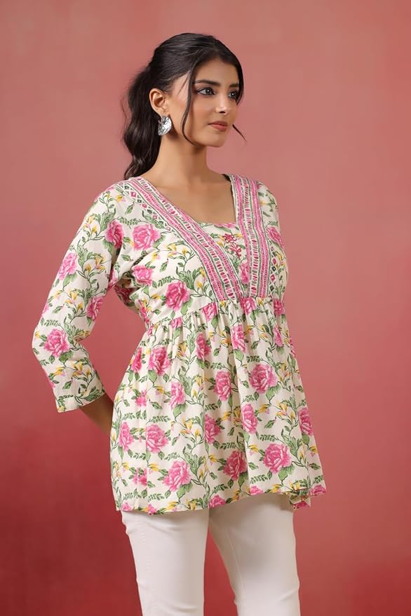 neemiya women embroidered straight short kurti neemiya women embroidered straight short kurti